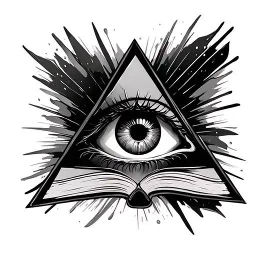 Eye In A Triangle With Book Surrounded By Bold