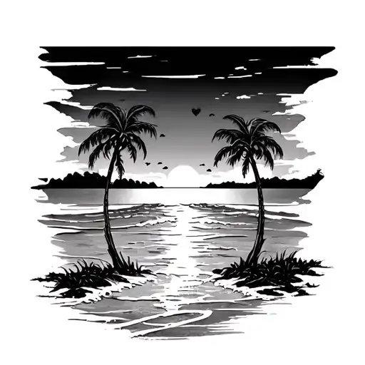 Beach With Heartbeats Parallel Lines