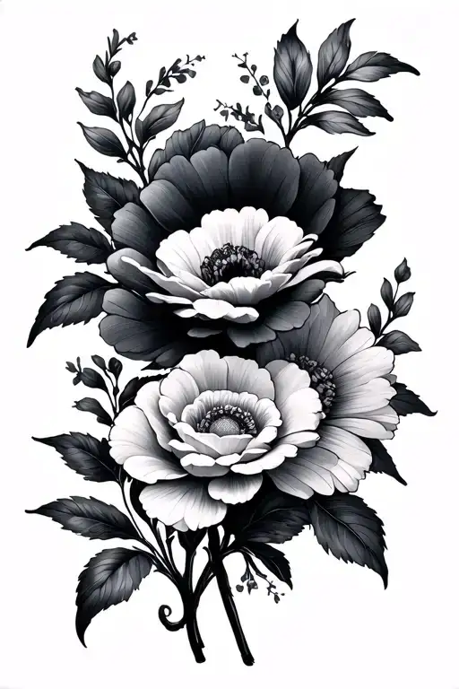 Birth Flowers With Names Written Vertically