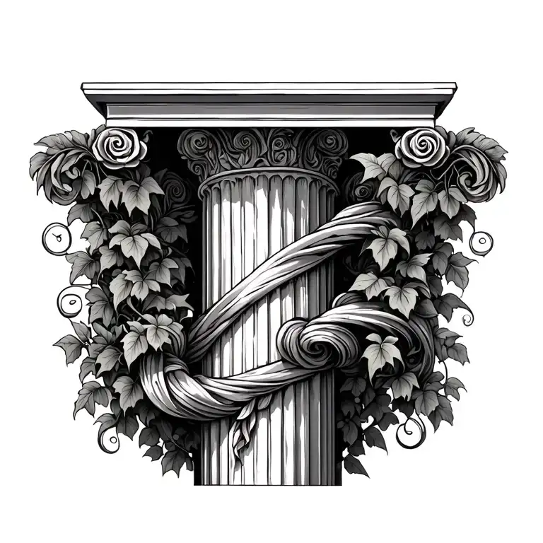 Roman Pillar With Vine Wrapping
