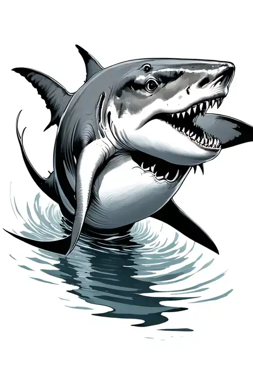 Moving Shark Swimming Forward