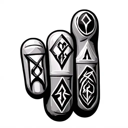 Runescape Rune Icons On Fingers