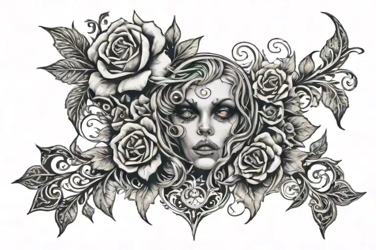 Cute Gothic Across Forearm To Arm Reaching