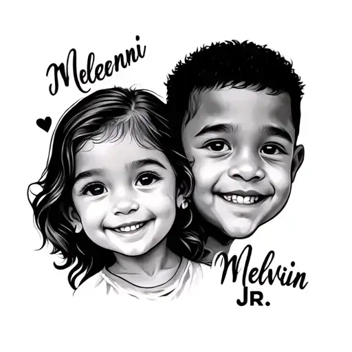 Daughter & Sons Name Melenni & Melvin Jr With Something Kind Of Dynamic & Meaningful Around It