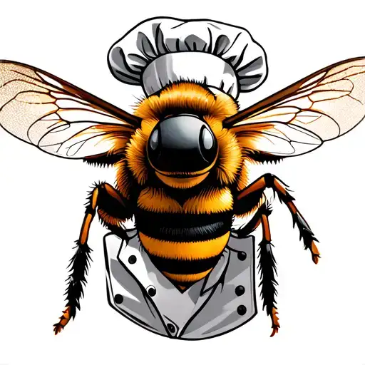 Honey Bee Wearing A Chef Jacket