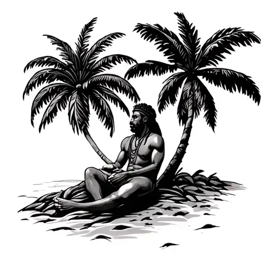 Rastafarian Sat Under A Coconut Tree