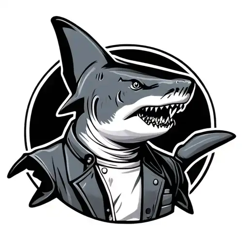 Hammerhead Shark Wearing A Chef Jacket