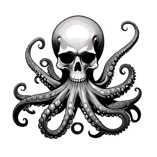 Octupus With A Skull As A Head