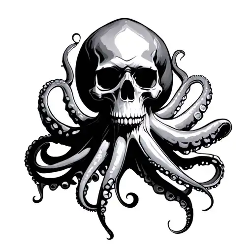 Octupus With A Skull As A Head Ez