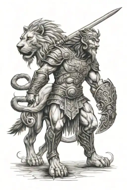 Warrior With Lion Head