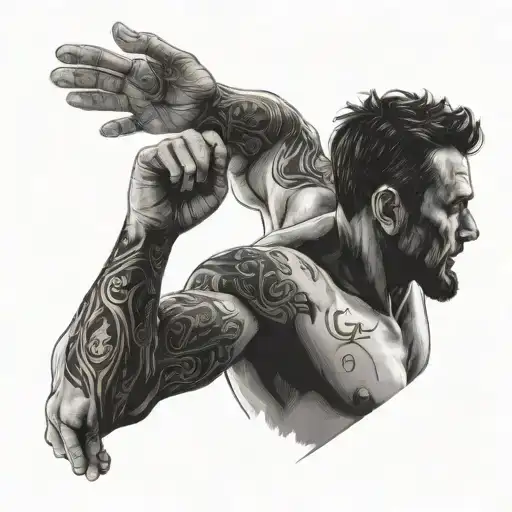 Silhouette Of A Man With His Arms Outstretched