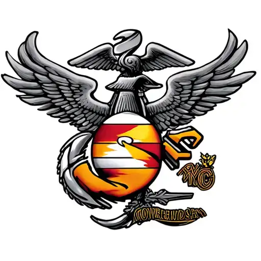 Use All 4 Letters Usmc Tattoo Art With Color Not On Arm