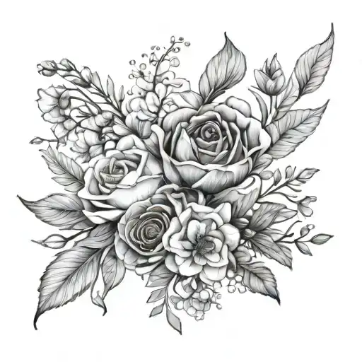 Birth Flower Bouquet Wrapped