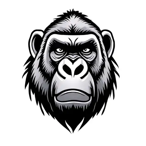 Silver Back Gorilla Tai Logo Design Combine