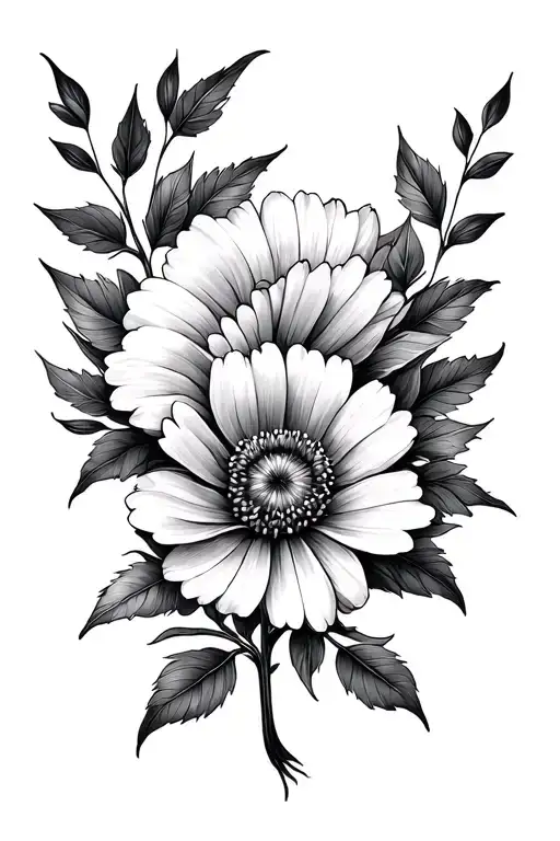 November And December Birth Flower With Mandala