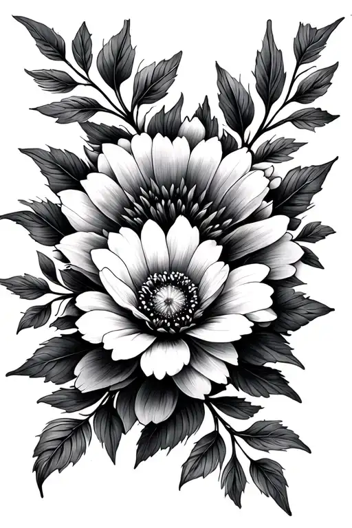 November And December Birth Flower With Mandala