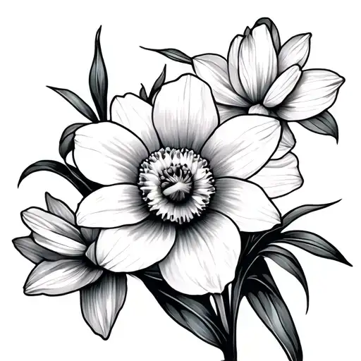 Cosmos And Daffodil