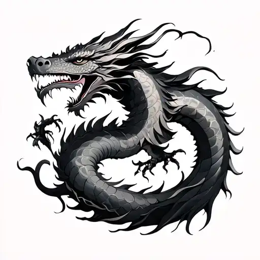 Large Japanese Dragon Wrapped