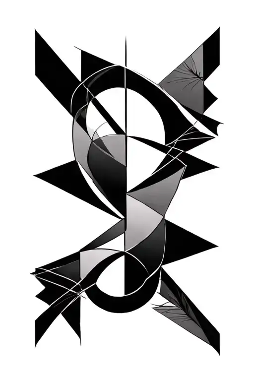 Geometric Illusion Sleeve Tattoo Design