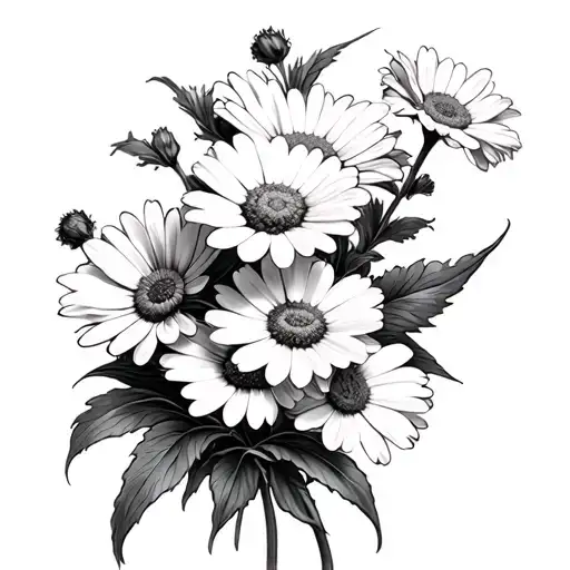 Daisy And Marigold Flowers Blooming