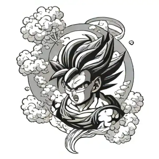 Dragonball Ball With Clouds Floating