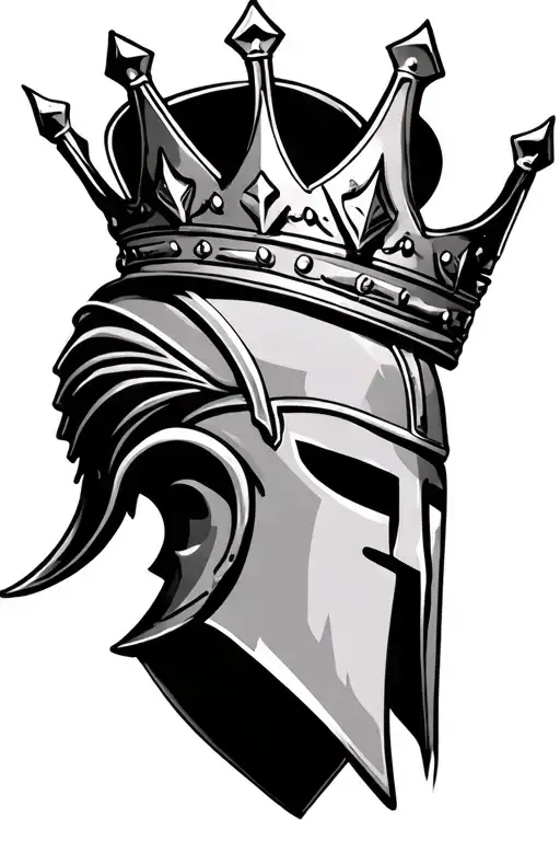 King's Crown And Spartan Helmet Adorned