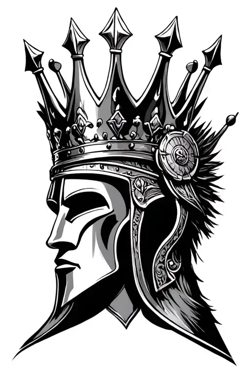 King's Crown And Spartan Helmet