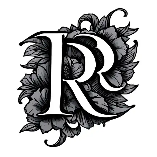 Letter R & A Tattoo Design