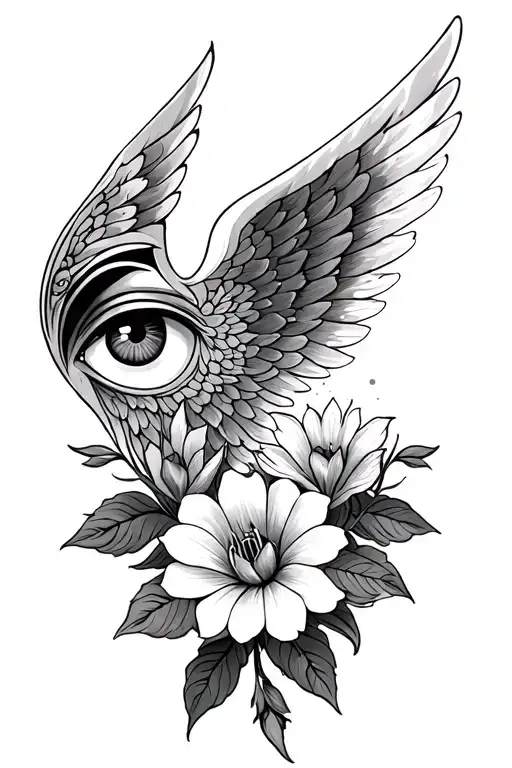 Eye Of Horus Flowers Angel Wings