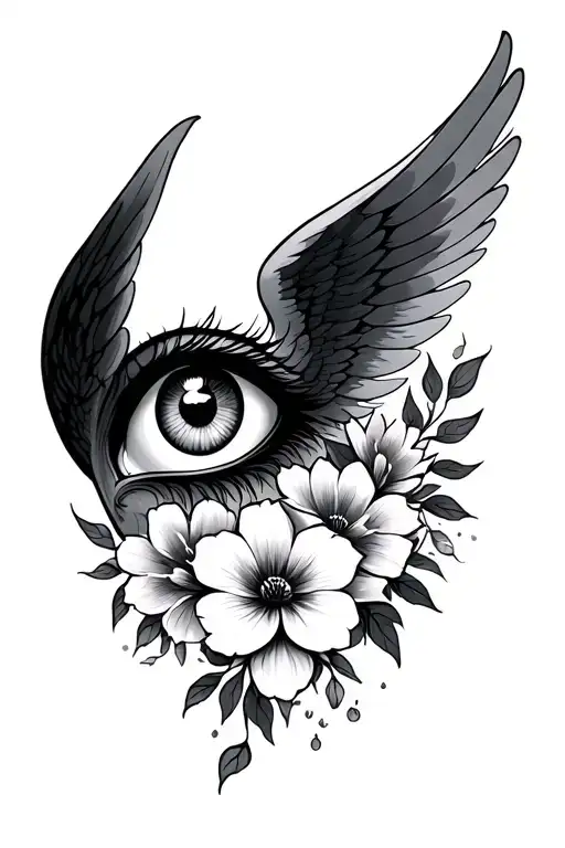 Eye Of Horus Flowers Angel Wings