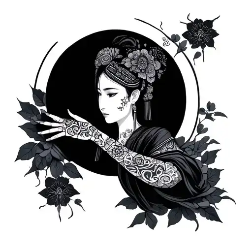 Traditional Japanese With Mandala Arms