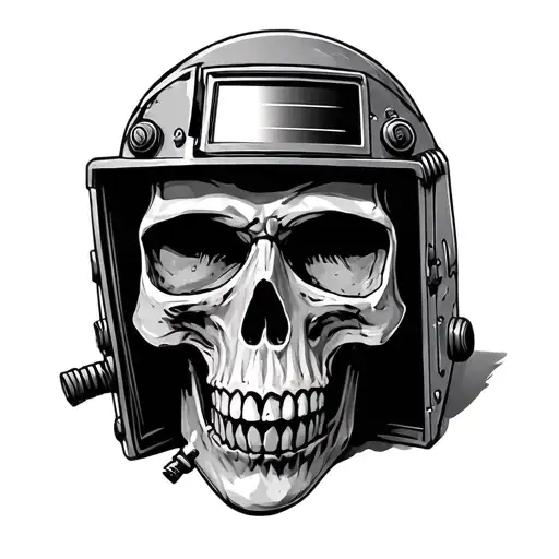 Welding Hood On A Skull