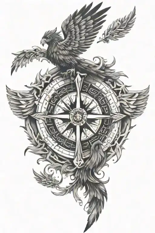Vegvisir And Valkyrie Wings