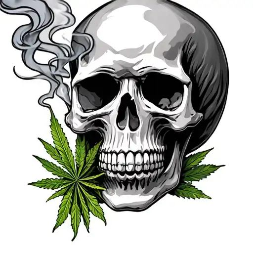 Skull Smoking Weed