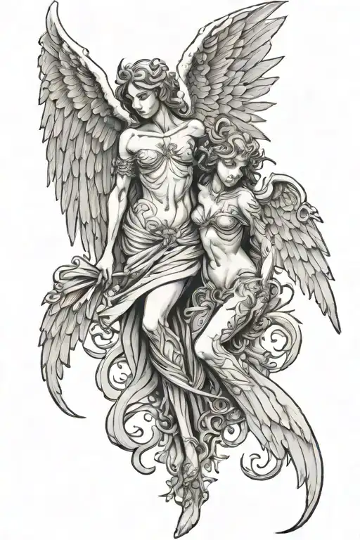 Wing Angel And Demon Half Angel