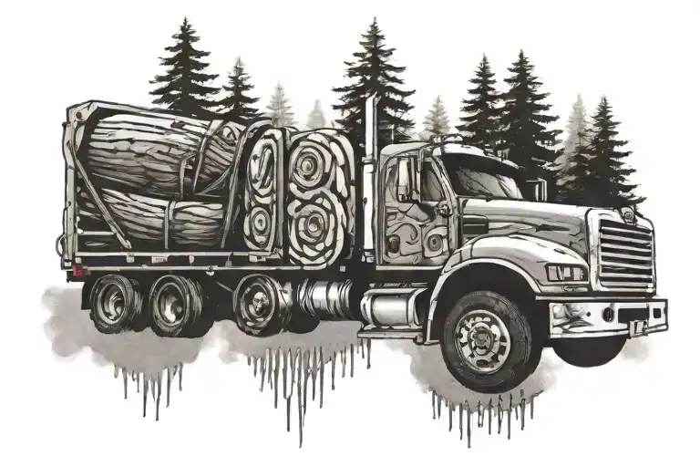Logging Truck Music Notes With A Date
