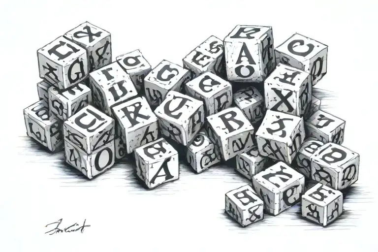 White Trash In Alphabet Blocks