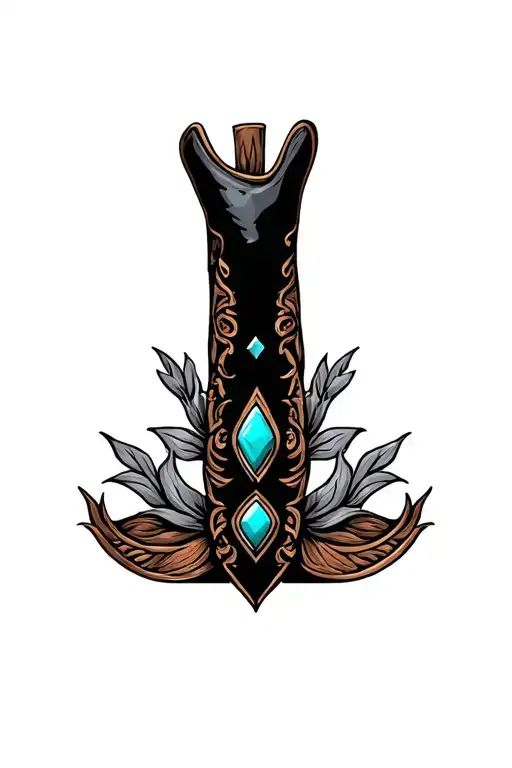 Western Tooled Leather With Turquoise Accent