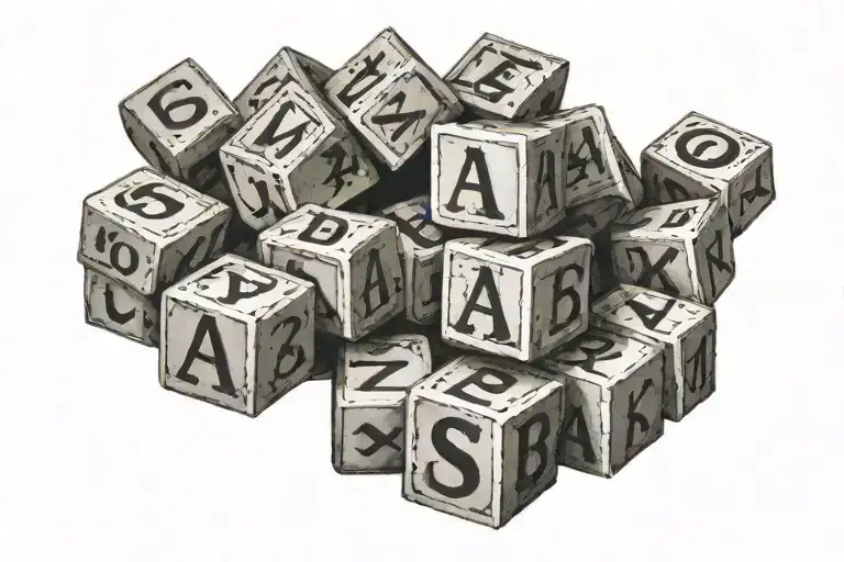 White Trash In Alphabet Blocks