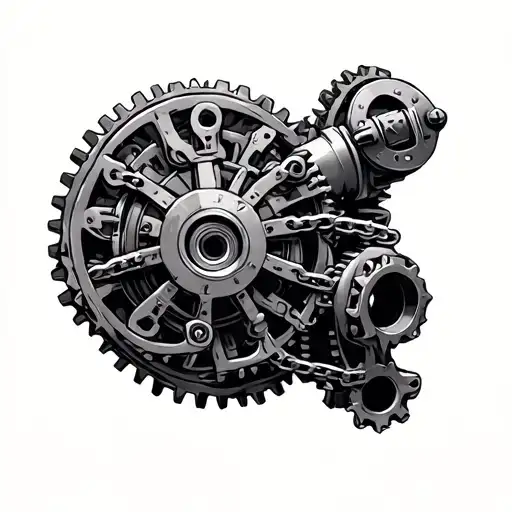 Biomechanical Gears And Pumps Chains Wrapped