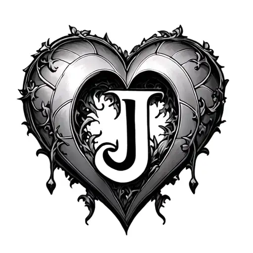 Heart With A Hidden Letter J