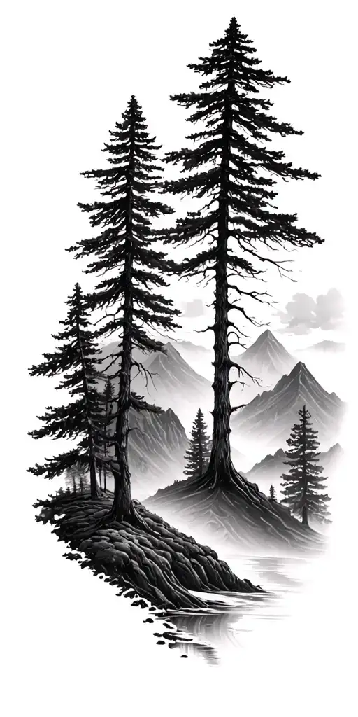 Trees And Mountains