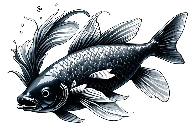 Star Sign Pisces Koi Fish Swimming