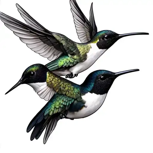 3 Hummingbirds With 333