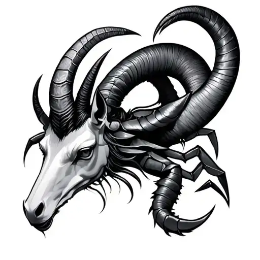 Capricorn Sign Combined With Scorpio Zodiac Symbol
