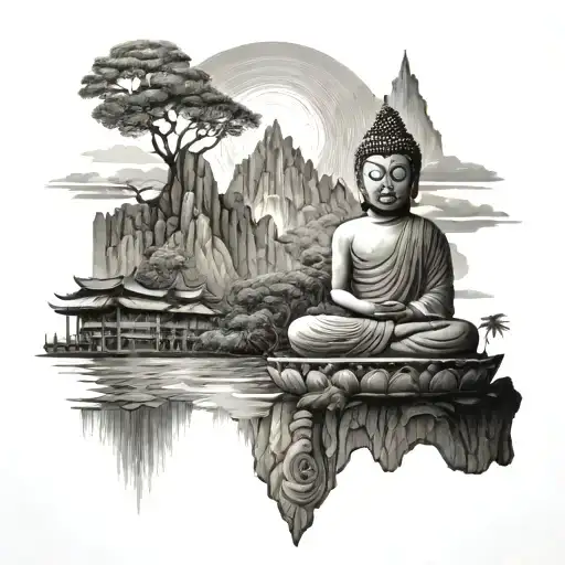 Buddha And Temples Landscapes