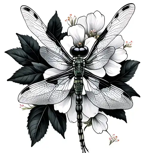 Dragonfly And Cherry Blossom