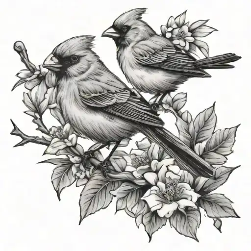 Cardinal And Northern Mockingbird