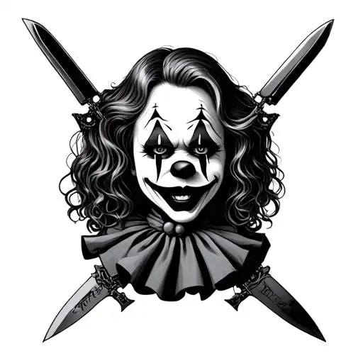 Killer Clowns Doll With Knives Themed