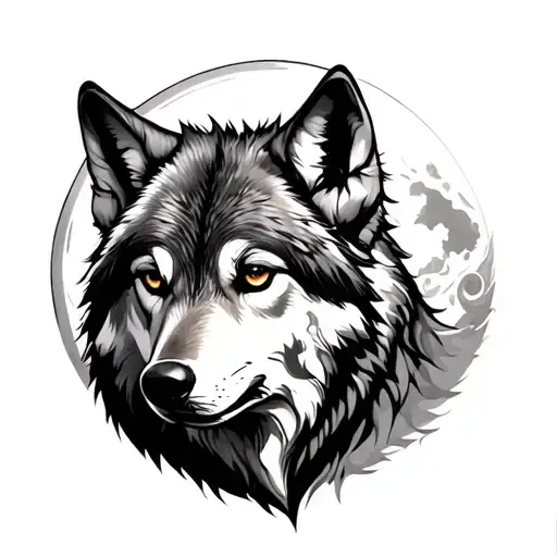 Wolf In Moon